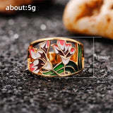 Creative Handmade Enamel Flower Bright Colour Fashion Rings
