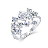 Silver Infinity Trend Jewellery Certified Total 1.5ct Full Moissanite Diamonds Engagement Wedding Rings for Women