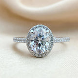 Super Oval Cut 1CT 2CT 3CT VVS1 D Colour Moissanite Diamond Silver Wedding Ring