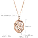 Excellent Hollow Flower 14K Rolled Rose Gold AAA Zircon Diamonds Vintage Style Fine Jewellery Daily Necklace