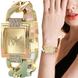 New Arrival Luxury Brand Fashionable Temperament Style Metal Strap Square Quartz Women's Watch - Ideal Gift - The Jewellery Supermarket