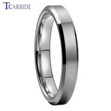 Beveled Satin Finish 6mm 8mm Classic Tungsten Carbide Wedding Rings for Men Women