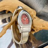 Selection of Snake Watches: Honeycomb Bullet Texture Dial Single-Coil Snake Bangle