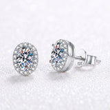 0.5-2ct D Colour Marquise Pear Emerald Cut Moissanite Diamonds Silver Stud Earrings