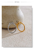 18K Gold Stainless Steel Shiny AAA Cubic Zirconia Casting Ring for Women Fine Jewellery