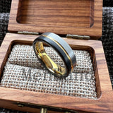 Offset Grooved Brushed Finish 6/8MM Men Women Tungsten Carbide Wedding Rings