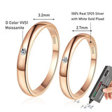 Wonderful Moissanite Diamond Rings for Women Men 925 Silver With Champagne Gold Plated Couple Rings Fine Jewellery