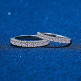 10 Stones 1ct Half Eternity Moissanite Diamonds Engagement Wedding Rings Sterling Silver Stackable Ring for Women