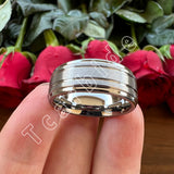 Grooved Stepped Finish 4 Colors 8mm Men Women Tungsten Satin Wedding Rings