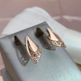 New Luxury Rolled Rose Gold of 14-Karat Purity Vintage Style Geometric Earrings - Trendy Exquisite Jewellery