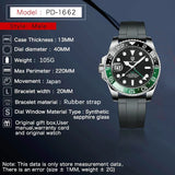 New LUXURY DESIGN Top Mechanical Automatic Watch Sports Rubber Diver Series Watch Luminous Date Display Wristwatches