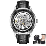 New Famous Brand Men Luxury Automatic Mechanical Skeleton Style Stainless Steel Waterproof Sports Leather Watch - The Jewellery Supermarket