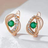 14 Karat Gold Filled New Round Cut Dazzling Green AAA Zircon Diamonds Drop Earrings