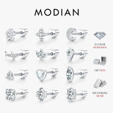 Multi -Styles 925 Silver Geometric Moissanite Heart Screw Stud Helix Earrings