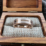 Flat Brushed Polishing Center Groove 6mm Wedding Engagement Gold Tungsten Rings