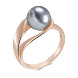 14 Karat Rolled Gold Elegant Grey Pearl Fashion Jewellery Rings For Women