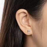 Amazing D Colour VVS1 Emerald Cut Moissanite Diamonds Earring - Sterling Silver Fine Jewellery