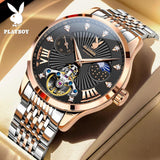 Fashion Luxury Skeleton Luxury Brand High Quality Multifunction Stainless Steel Automatic Mechanical Wristwatches
