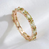 Splendid 14K Filled Gold Oval Light Orange AAA Zircon Crystals Ring Luxury Jewellery