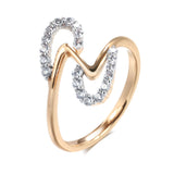 Amazing Filled 14K Rose Gold Wave Design Micro-wax Inlay AAA Zircon Diamonds Fashion Rings - Fine Jewellery