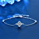 Super Charming 0.5ct D Color VVS1 Moissanite Geometric Flower Silver Bracelet for Women Fine Jewellery - The Jewellery Supermarket