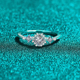 Charming 0.4ct Princess Cut VVS1 D Colour Moissanite  Silver Promise Engagement Ring