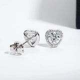 Heart Shape 18KGP 1cttw D Colour Moissanite Diamonds Stud Earrings Women - Sterling Silver Charming Fine Jewellery - The Jewellery Supermarket