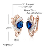 14 Karat Gold Filled Fashion Blue AAA Zircon Diamonds Vintage Jewellery Drop Earrings