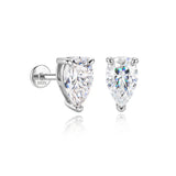 Pear, Princess, Marquise, Cushion Asscher Cut Silver Moissanite Diamonds Stud Earrings