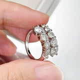 Trendy 3.26cttw D Colour VVS1 Full Moissanite Engagement Rings For Women S925 Silver 18K Gold Plated Fine Jewellery
