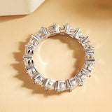 Heart Cut Moissanite Diamonds Eternity Ring with Certificate 925 Silver Stackable Wedding Engament Rings for Women