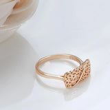 Latest Fashion Rolled 14K Rose Gold Boho Fashion Ethnic Flower Ring for Women - Elegant Vintage Daily Jewellery