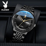 Top Brand Luxury Mechanical Watch for Men - Grey Dial Stainless Steel Waterproof Date Week Automatic WristWatches