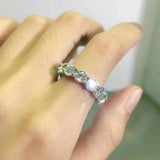 Sparkling 2.2cttw 3mm D Colour Moissanite Diamonds Full Eternity Rings - 18K Gold 925 Silver Plated Wedding Rings