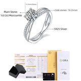 Cross Hollow D Colour VVS Moissanite Diamond Solitaire Rings For Women Wedding Engagement S925 Silver Jewellery