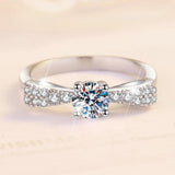 Super Bowknot Design D Colour VVS1 0.5CT Moissanite Diamond Rings For Women Sterling Silver Wedding Fashion Jewellery
