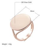 Fashion Glossy 14K Rolled Gold Big Ring Simple Round High Quality Fine Jewellery