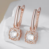 14K Filled Gold Full Shiny AAA Zircon Diamonds Dangle Earrings Quality Jewellery