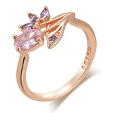 Vintage 14K Rolled Gold Multicolor AAA Zircon Crystals Floral Luxury Ring