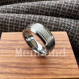 Bevel Edges Satin Finish 8mm Black Tungsten Wedding Rings For Men Women