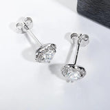 Heart Shape 18KGP 1cttw D Colour Moissanite Diamonds Stud Earrings Women - Sterling Silver Charming Fine Jewellery - The Jewellery Supermarket