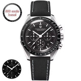 Luxury Chronograph AR Sapphire Mirror Ceramic Bezel New Moon Men's Quartz Watches