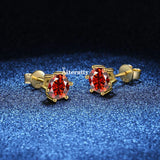 VVS1 Sterling Silver White Pink Yellow Red Orange Moissanite Diamonds Stud Earrings
