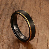 Brushed Polish Finished 6mm/8mm Tungsten Carbide Black/Silver/Gold/Purple/Rainbowd Ring