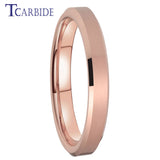 Beveled Satin Finish 6mm 8mm Classic Tungsten Carbide Wedding Rings for Men Women