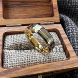 Groove Center Surface and Bevel Polished 6/8mm Tungsten Carbide Men's Women's Rings