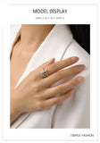 Three-Stone Spiral AAAA Lab Created DiamondS 925 Sterling Silver Geometric Ring