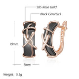 14 Karat Gold Filled Black Ceramics High Quality Daily Fine Jewellery Dangle Earrings
