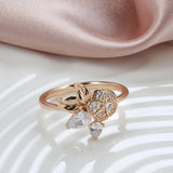 14K Gold Filled Water Drop AAA Zircon Diamonds Luxury New Crystal Flower Women Rings