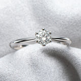 1CT 0.5CT 2CT 3CT VVS1 D Colour Moissanite Solitaire Wedding Engagement Silver Rings